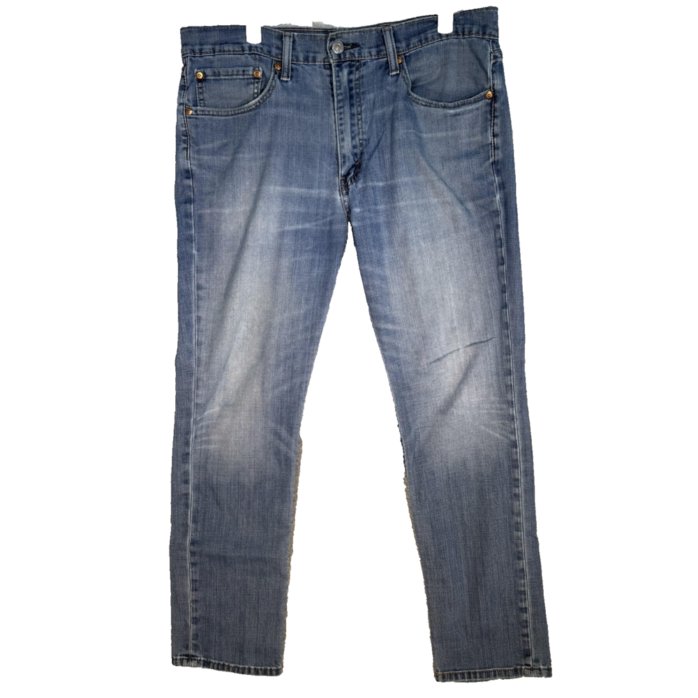 Levis 511 Jeans Mens 36x30 Slim Fit Stretch Light Wash Denim Tapered Zip Fly